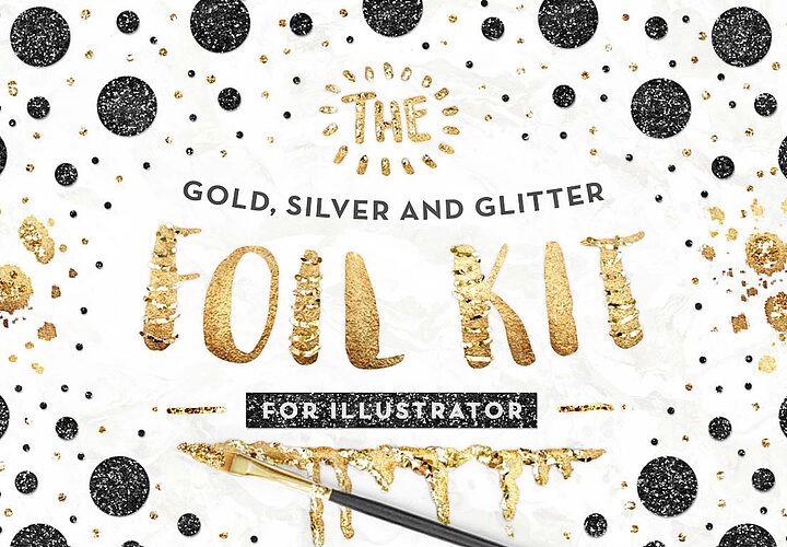 10 Free Gold Foil Styles For Illustrator 1
