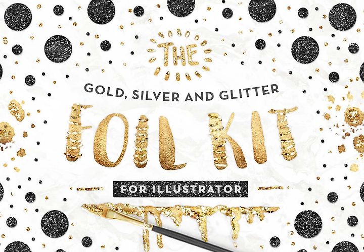 10 Free Gold Foil Styles For Illustrator 1