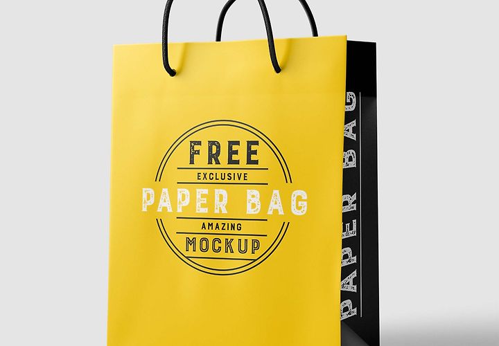 Free Gravity Paper Shopping Bag Packaging Mockup PSD - Good Mockups