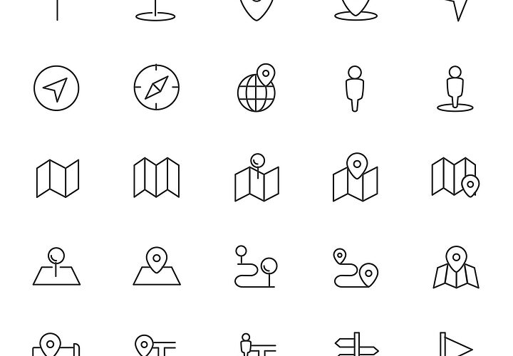 25 Free Map And Location Icons Ai 1