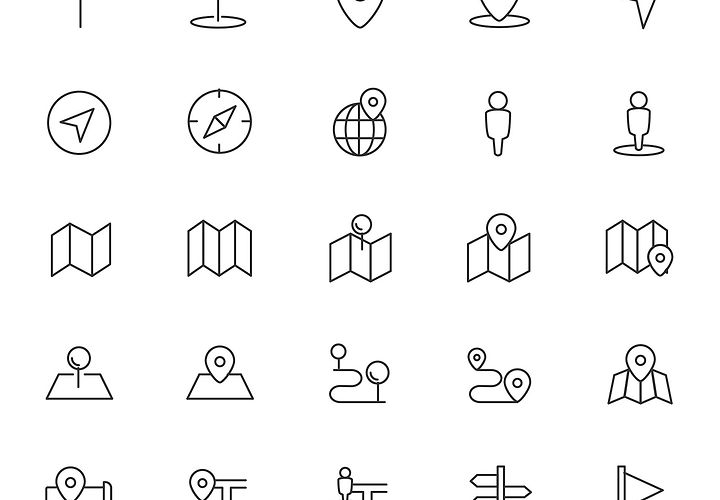 25 Free Map And Location Icons Ai 1