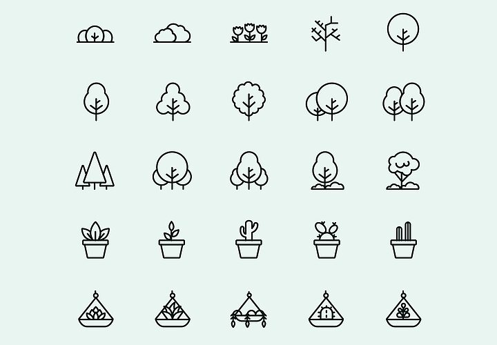 25 Free Vector Plant Icons Ai 1