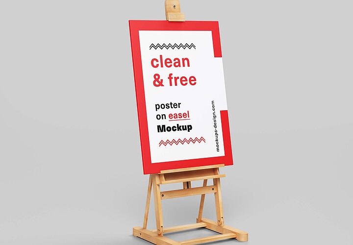 4 Free Poster On Easel Mockup Psd 1