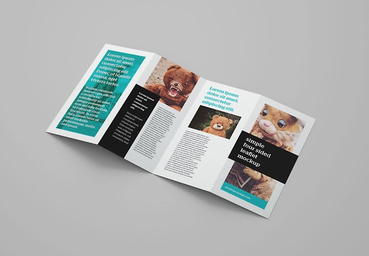 4 Panel Leaflet Brochure Mockup 1