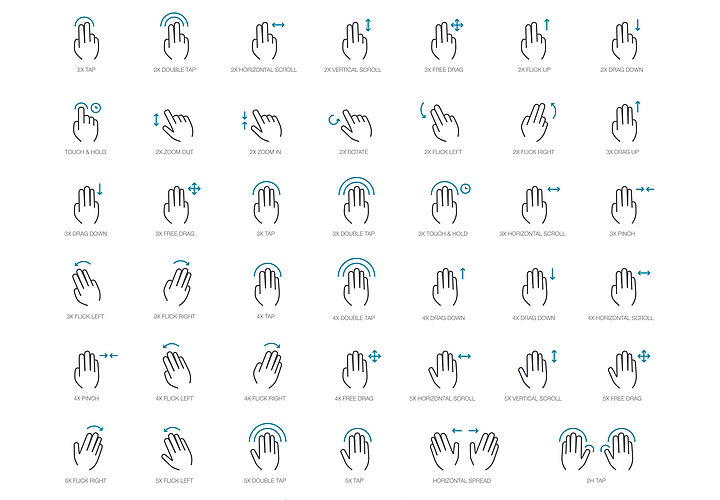 57 Free Gesture Icons 1