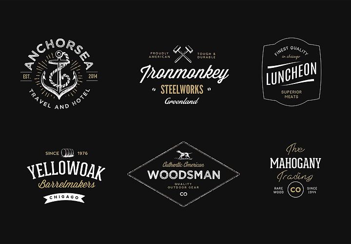 6 Free Vintage Logo Badge Mockups Ai 1