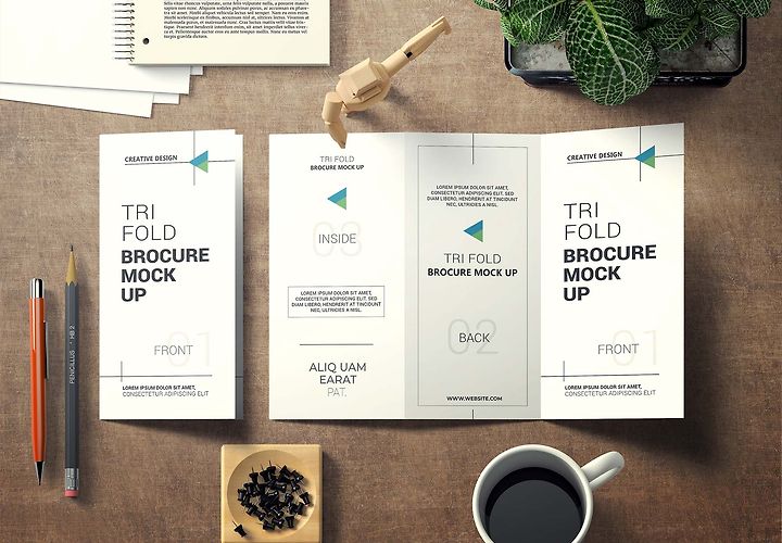 Creative Z Fold Brochure Mockup Psd 1