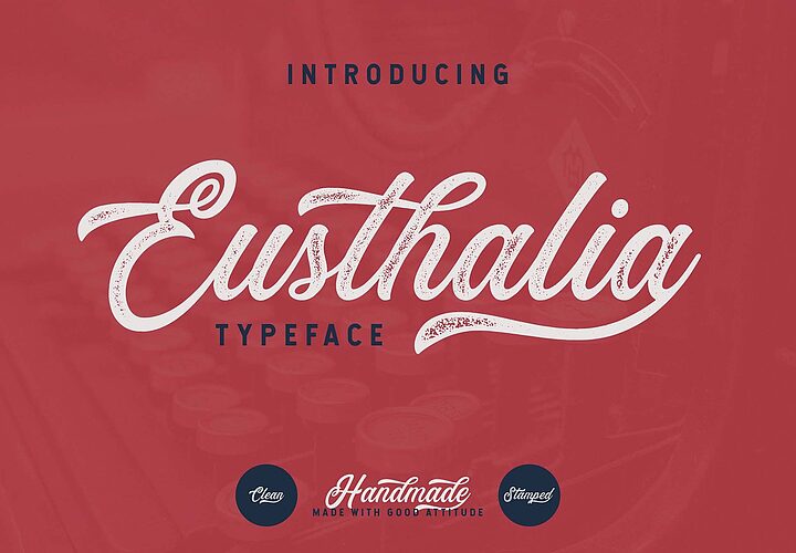 Euthalia Script Typeface Clean Stamped 1