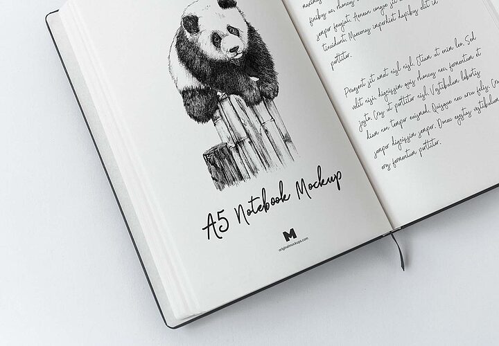 Free A5 Hardcover Notebook Mockup Psd 1