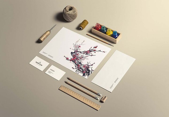 Free Art And Craft Stationery Mockup Psd 1