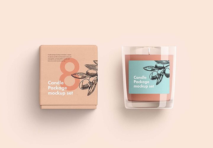 Free Candles Package Mockup Psd 1