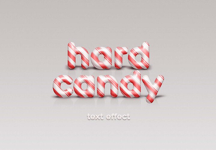 Free Candy Cane Text Effect Psd 1