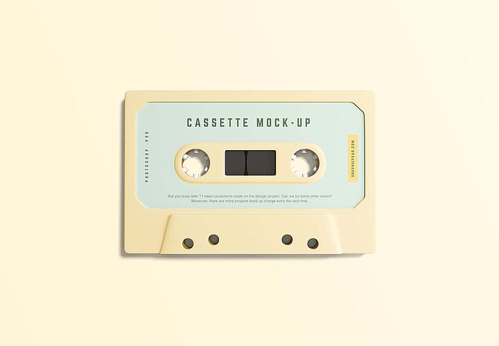Free Cassette Tape Mockup Psd 1