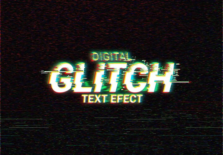 Free Digital Glitch Text Effect Psd 1