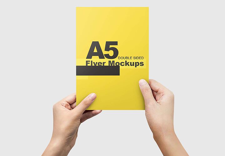 Free Double Sided A5 Flyer Mockups Psd 1