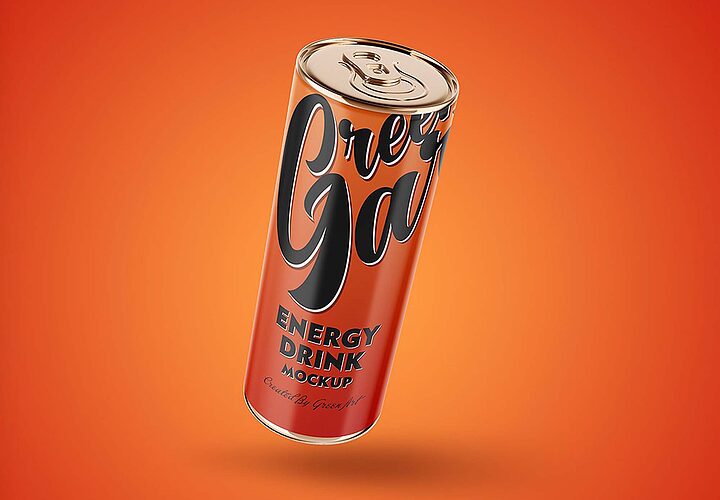 Free Energy Drink Can Mockup Psd 1