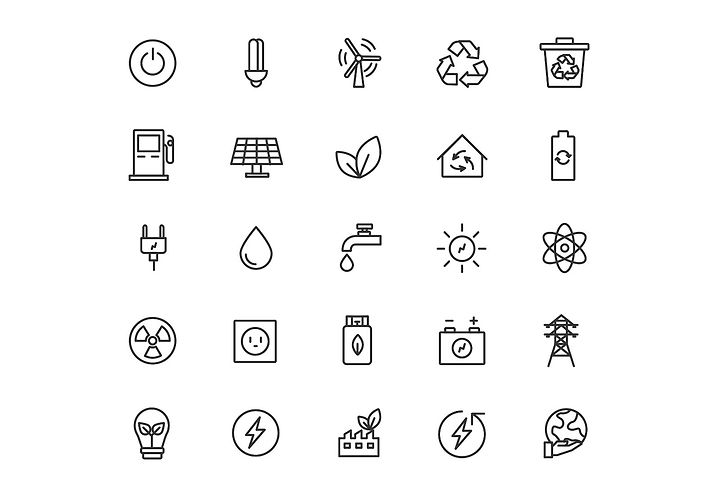 Free Energy Ecology Icons 1