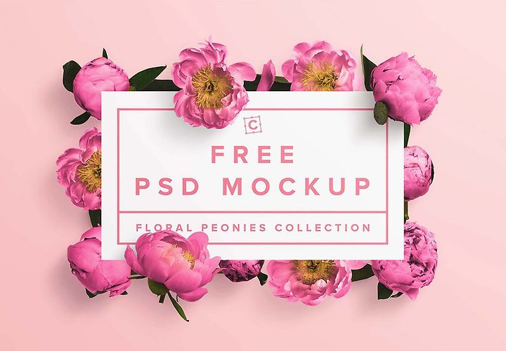 Free Floral Peonies Banner Mockup Psd 1