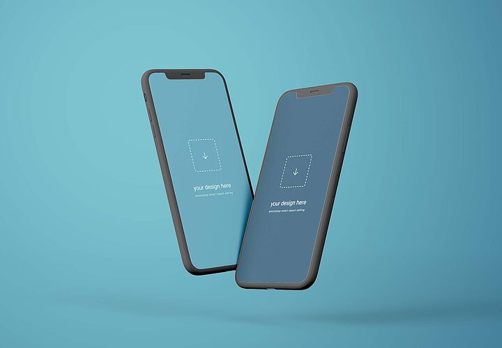 Free Flying Iphone Mockup Psd 1