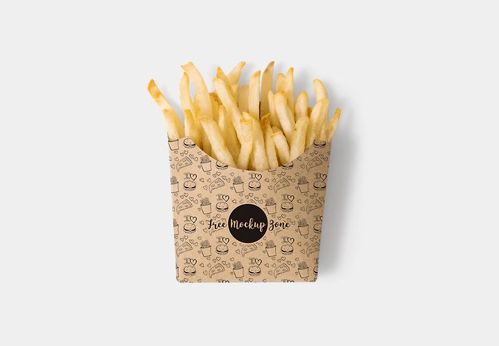 Free French Fries Box Mockup 1