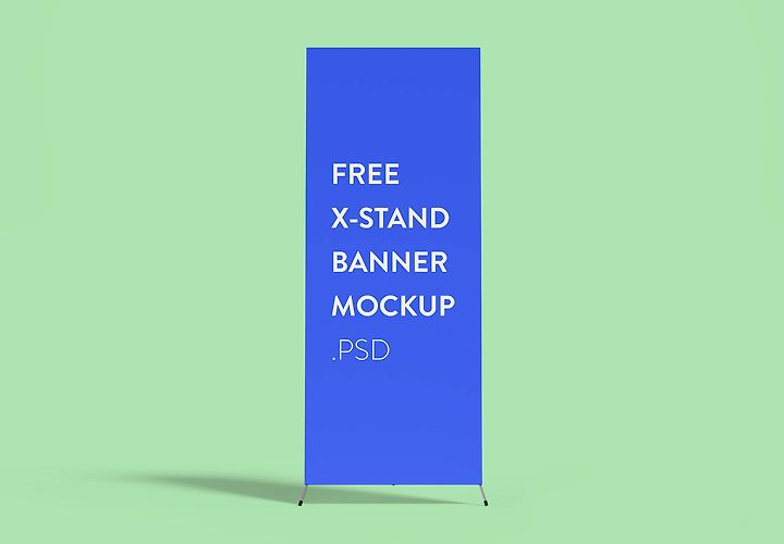 Free Front X Stand Banner Mockup Psd 1