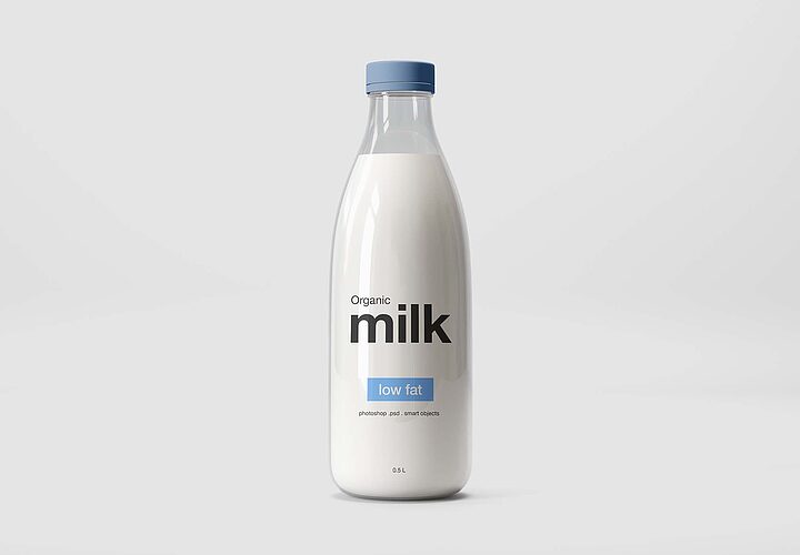 Free Glass Milk Bottle Mockup Psd 1