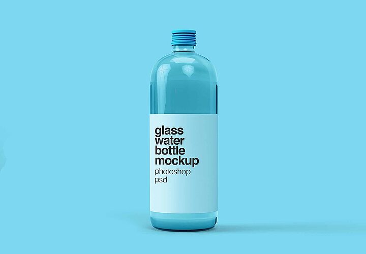 Free Glass Water Bottle Mockup Psd 1