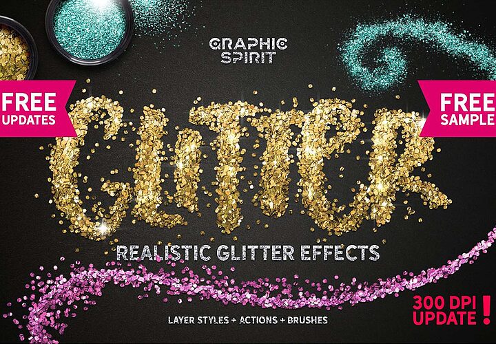 Free Glitter Photoshop Text Effect 1