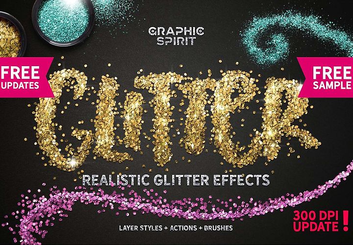 Free Glitter Photoshop Text Effect 1