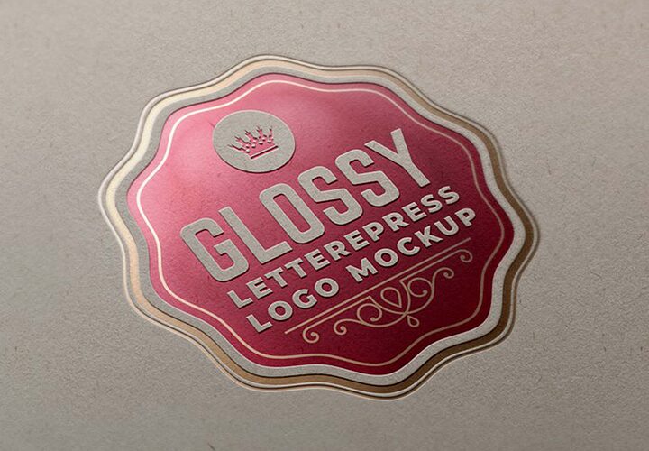 Free Glossy Foil Letterpress Logo Mockup Psd 1