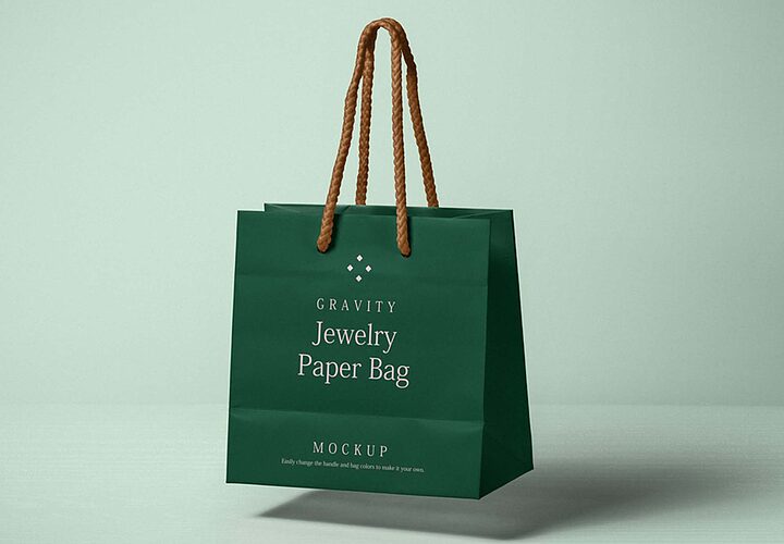 Free Gravity Paper Bag Mockup Psd 1