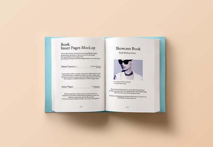 Free Hardback Inner Book Mockup Psd 1