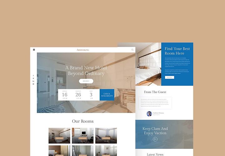 Free Hotel Booking Website Template Psd 1