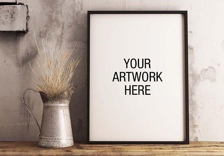 Free Industrial Interior Poster Frame Mockup Psd 1