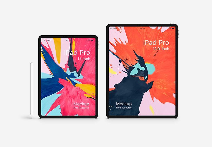 Free Ipad Pro 10 5 And 12 9 Inches Mockup Psd 1