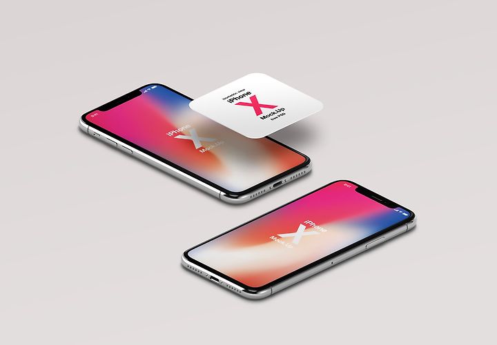 Free Iphone X Isometric Mockup 1