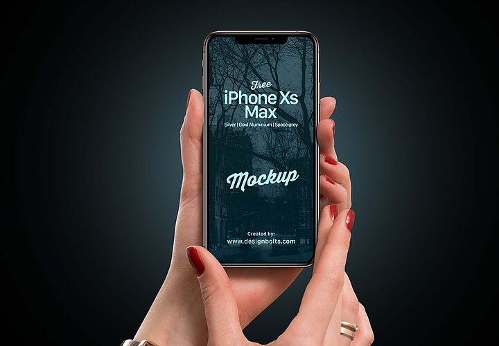 Free Iphone Xs Max In Hand Mockup Psd 1