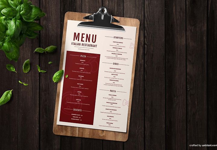 Free Italian Restaurant Menu Template Ai 1