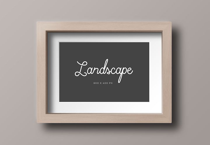 Free Landscape Portrait Wood Photo Frame Mockup 1