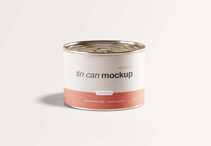 Free Medium Size Tin Can Mockup Psd 1