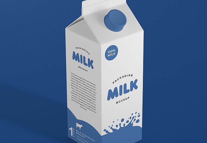 Free Milk Packaging Mockup Psd 1