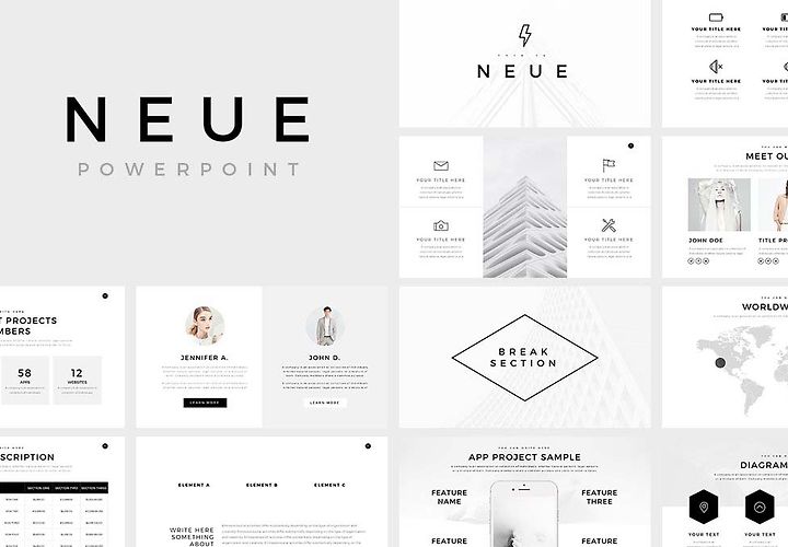 Free Neue Minimal Powerpoint Template 1