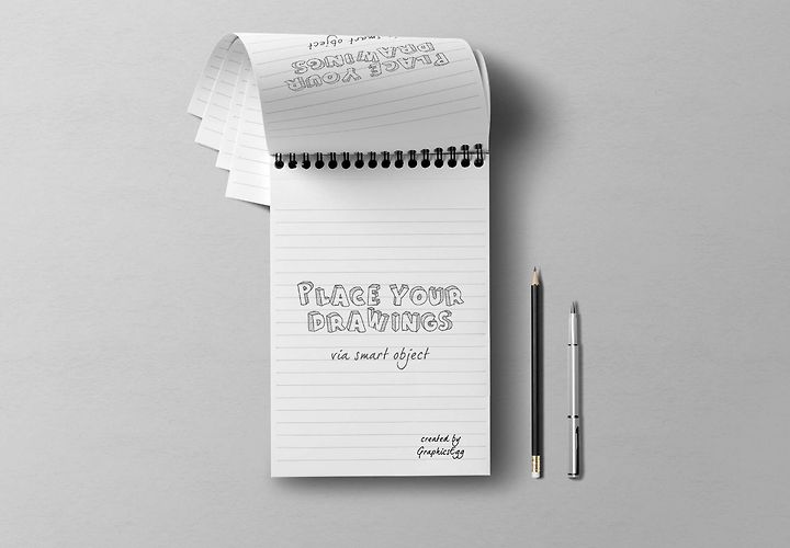 Free Overhead Notebook Mockup Psd 1