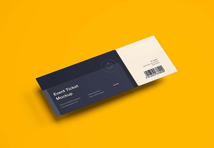 Free Perspective Ticket Mockup Psd 1