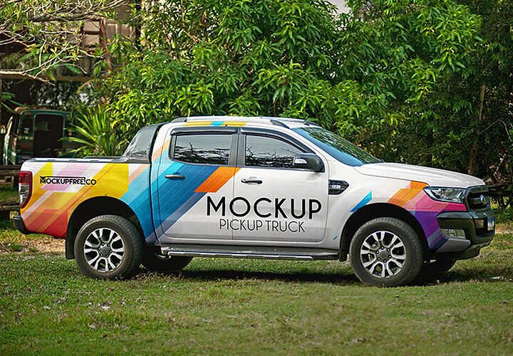 Free Pickup Truck Mockup Psd 1