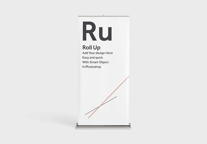 Free Realistic Rollup Mockup Psd 1