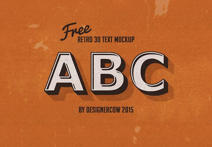 Free Retro 3d Text Effect Mockup Psd 1