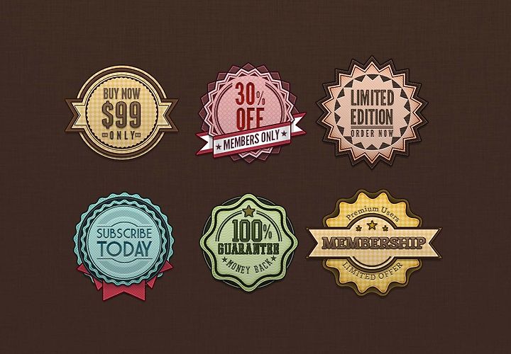 Free Retro Badges Vintage Psd 1