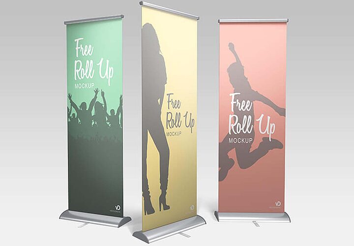 Free Roll Up Banner Mockup Psd 1