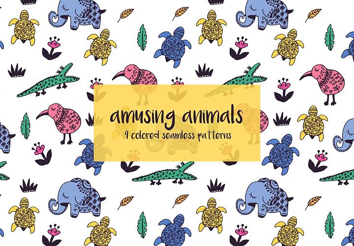 Free Seamless Animals Patterns 1